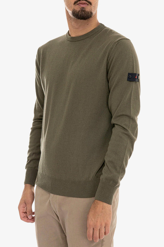 Maglione Girocollo Leggero In Lana E Cotone Exmoor 07-peuterey-Verde-Uomo-Peu5611 99011919 690-