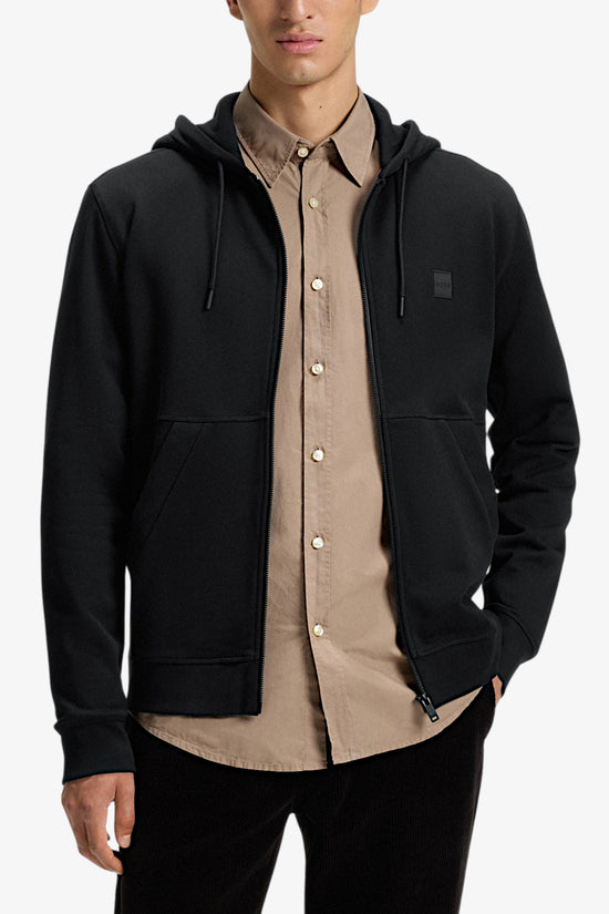 Felpa Full Zip Con Cappuccio Con Toppa Logo-boss-Nero-Uomo-50508578 001-