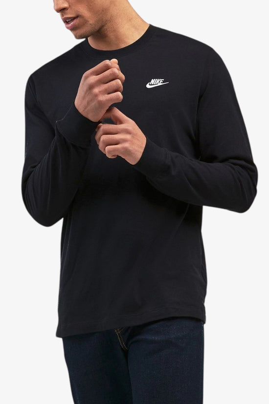 T-Shirt Maniche Lunghe Club-nike sportswear-Nero-Uomo-Ar5193 010-