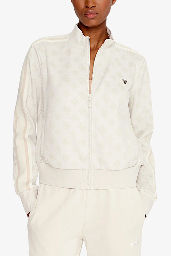 Felpa Full Zip Logo All-Over Peony Taped-guess-Bianco-Donna-V5yq07k0282 f0er-