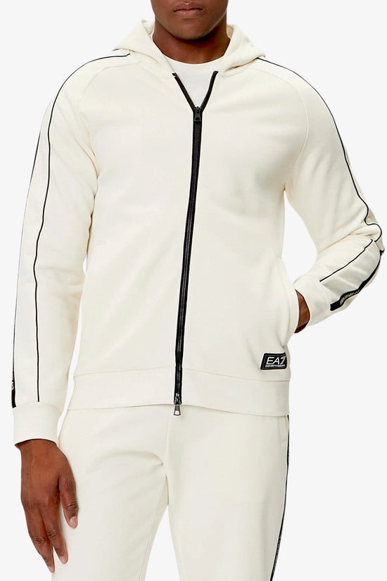 Felpa Full Zip Con Cappuccio Bande Logo Series-emporio armani ea7-Bianco-Uomo-7m000973 af10377 u1105-