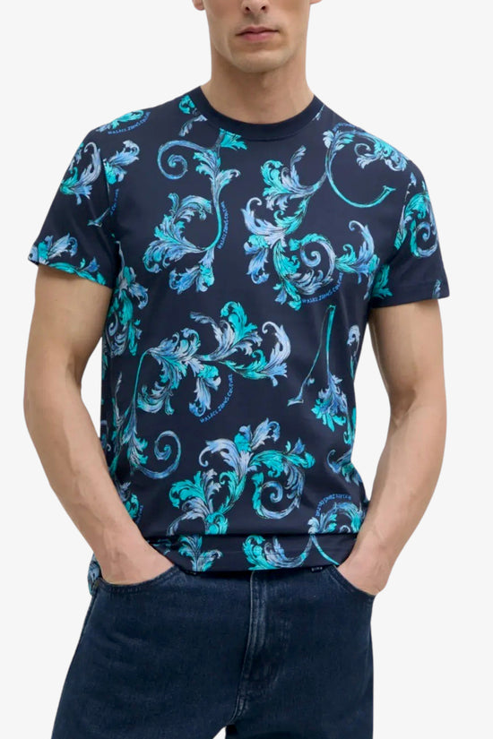 T-Shirt Maniche Corte Stampa Outline Barocco versace jeans couture