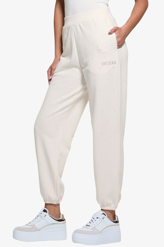 Pantaloni Con Strass Rhinestones-guess-Bianco-Donna-V5rb08kclj0 g6k5-