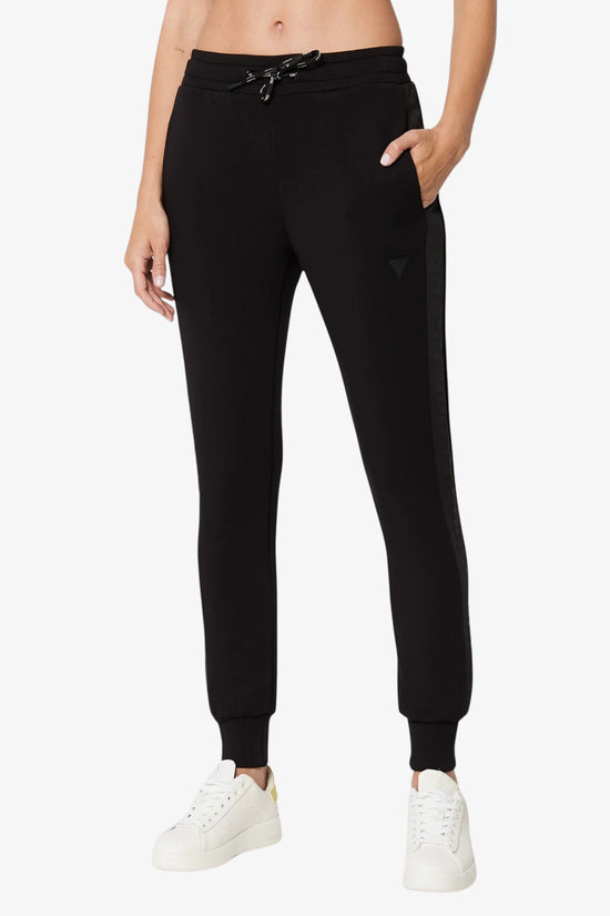 Pantaloni Scuba Con Bande Logo Allie-guess-Nero-Donna-V2yb18k7uw2 jblk-