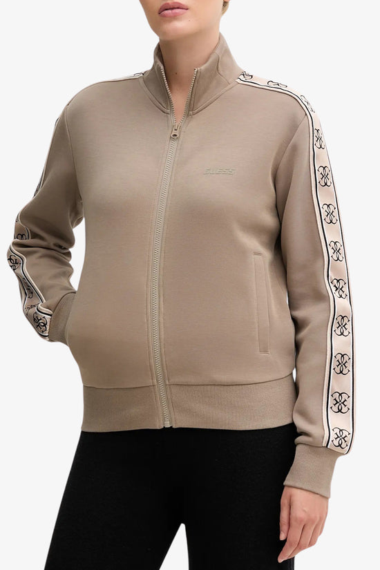 Giacca Felpa Full Zip Bande Logo Britney-guess-Beige-Donna-V2yq16kb3p2 a12b-