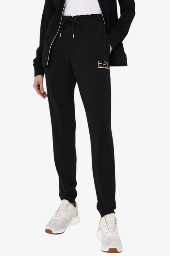 Pantaloni Stretch Evolution Logo Borchiette-emporio armani ea7-Nero-Donna-8ntp66 tj9rz 1200-