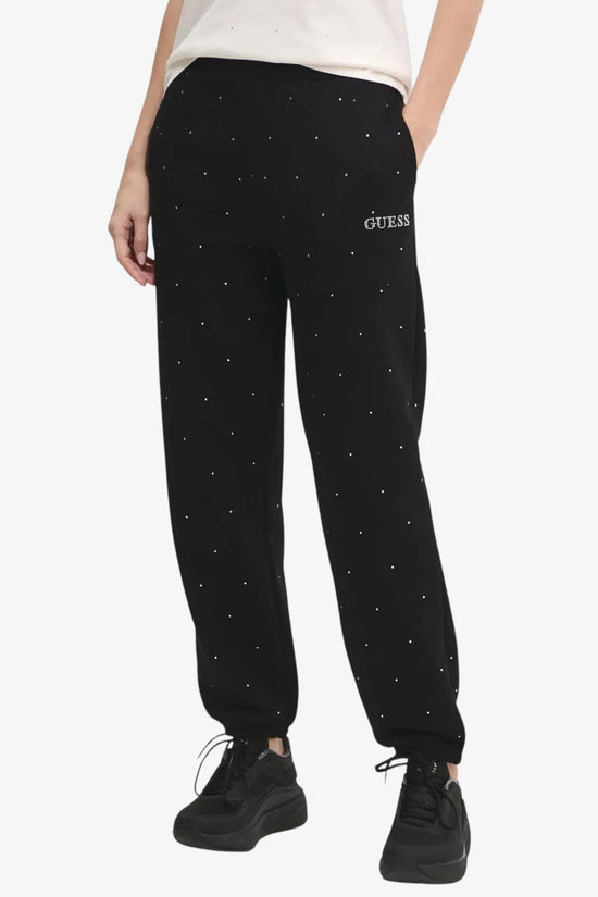 Pantaloni Con Strass Rhinestones-guess-Nero-Donna-V5rb08kclj0 jblk-