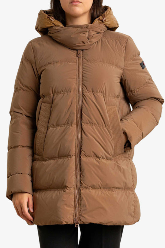 Piumino Full Zip Con Cappuccio In Costrasto Materiale Unix Ml Bmat-peuterey-Marrone-Donna-Ped4838 01190986 894id-