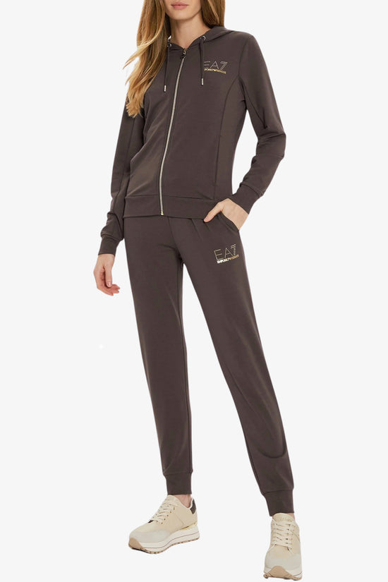 Tuta Full Zip Con Cappuccio Evolution-emporio armani ea7-Marrone-Donna-8ntv51 tj9rz u6063-
