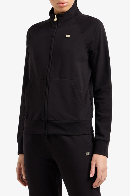 Felpa Full Zip Core Lady Stretch-emporio armani ea7-Nero-Donna-7w000077 af13135 uc001-