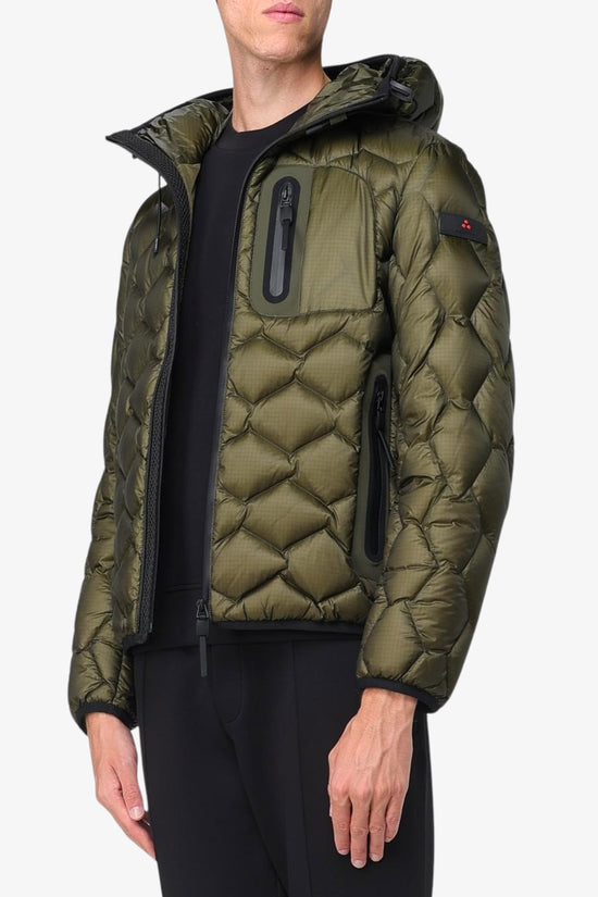 Piumino Full Zip Con Cappuccio Trapunta Geometrica Weiwei Kj Bmat-peuterey-Verde-Uomo-Peu5205 01181862 690-