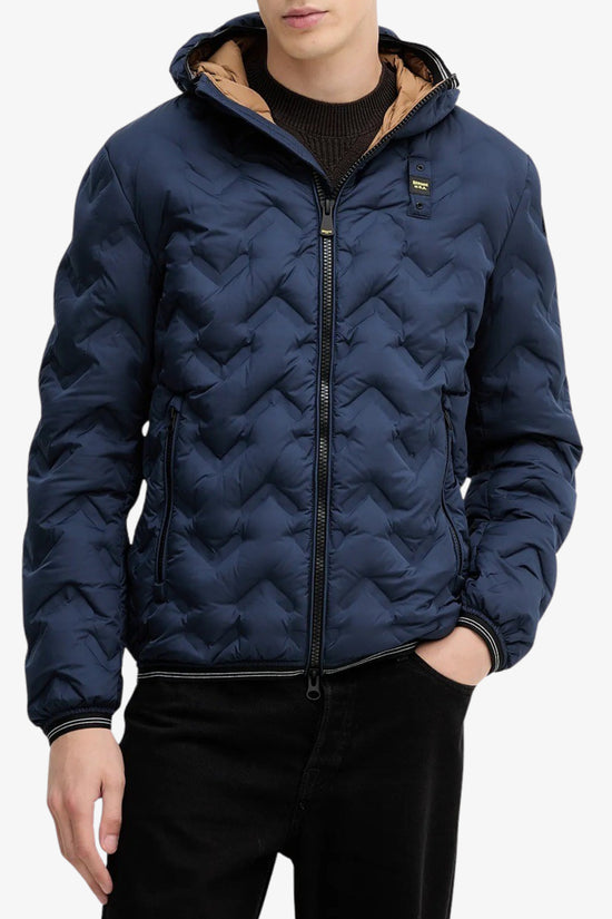 Piumino Full Zip Con Cappuccio Piery-blauer-Blu-Uomo-25wbluc03233 007308 888tb-