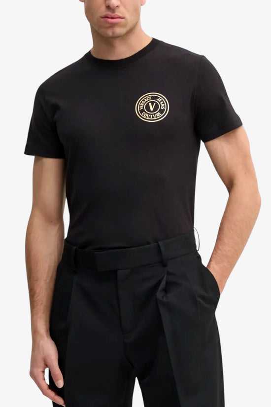 T-Shirt Maniche Corte V-Emblem-versace jeans couture-Nero-Uomo-78gaht00 cj00t g89-