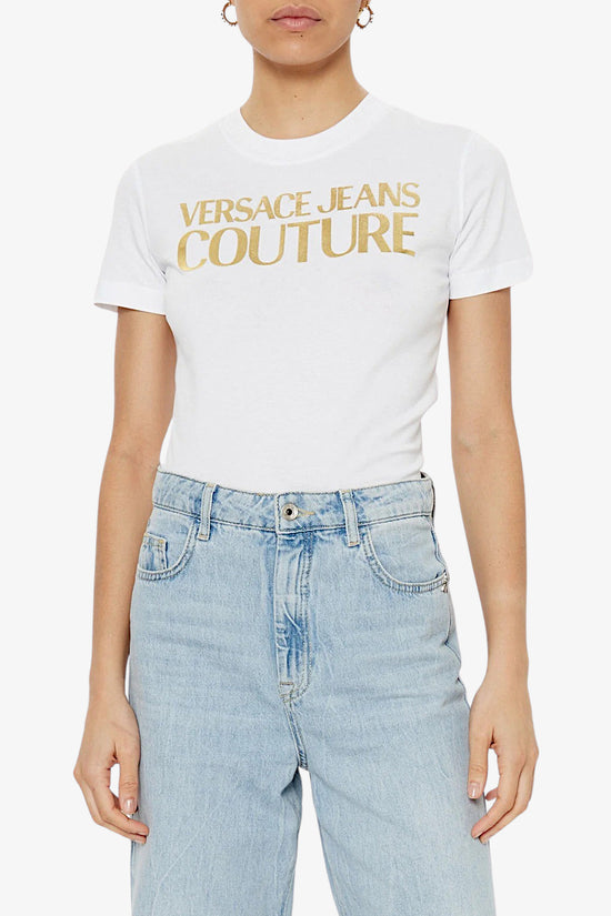 T-Shirt Maniche Corte Logo Institutional-versace jeans couture-Bianco-Donna-78haht01 cj00t g03-