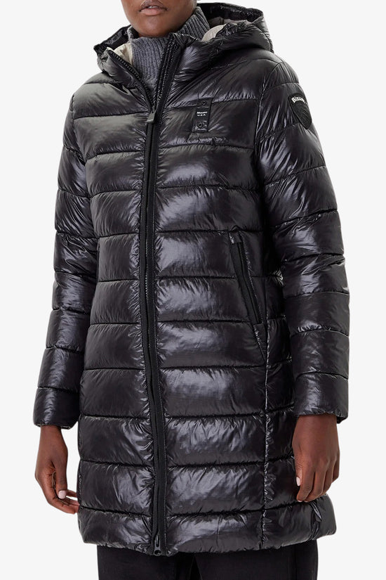 Piumino Lungo Full Zip Con Cappuccio Adelaide-blauer-Nero-Donna-25wbldk02069 006648 999ei-