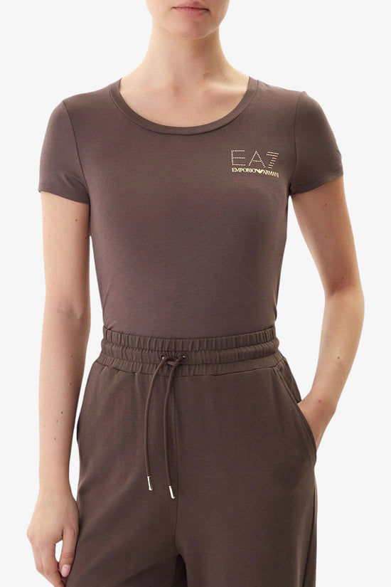 T-Shirt Maniche Corte Evolution Stretch-emporio armani ea7-Marrone-Donna-8ntt65 tjdqz u6063-