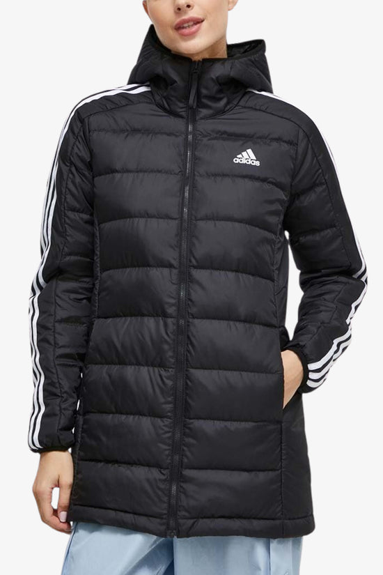 Piumino Parka Full Zip Con Cappuccio 3-Stripes-adidas performance-Nero-Donna-Hz4428-
