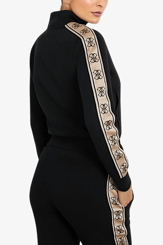 Giacca Felpa Full Zip Bande Logo Britney-guess-Nero-Donna-V2yq16kb3p2 jblk-