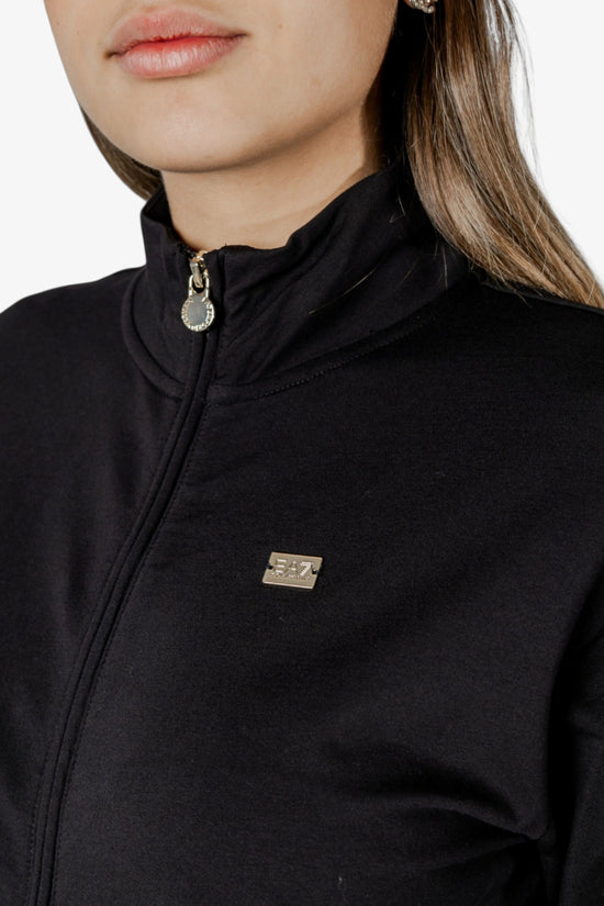 Tuta Full Zip Core Lady Stretch-emporio armani ea7-Nero-Donna-7w000085 af13135 uc001-
