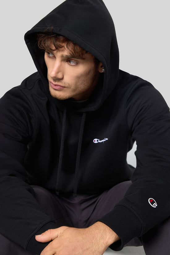 Felpa Con Cappuccio Logo Piccolo Ricamato-champion-Nero-Uomo-220258 kk001-