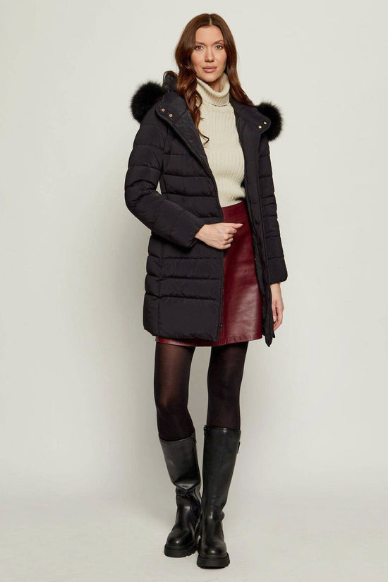 Piumino Full Zip Con Cappuccio Bordo Pelliccia Seriola Ml 06 Fur-peuterey-Nero-Donna-Ped5458 01190986 808-