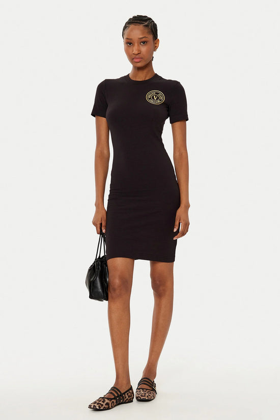 Vestito Corto V-Emblem-versace jeans couture-Nero-Donna-78haot00 cj03 g89-