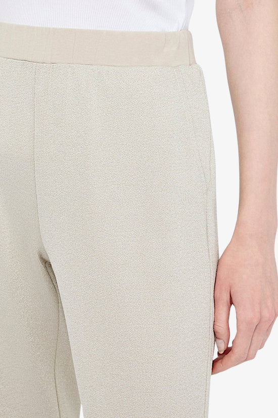 Pantaloni In Lurex Con Banda Logo Sul Fondo-liu jo-Beige-Donna-Tf5284 j4747 a8586-