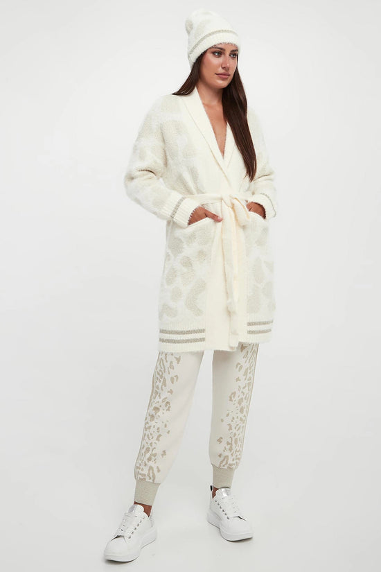 Cardigan Lungo In Maglia Con Cintura E Dettagli Lurex-liu jo-Bianco-Donna-Tf5182 ma66q 04659-