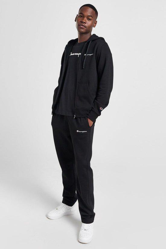 Felpa Full Zip Con Cappuccio Logo Piccolo Ricamato-champion-Nero-Uomo-220260 kk001-
