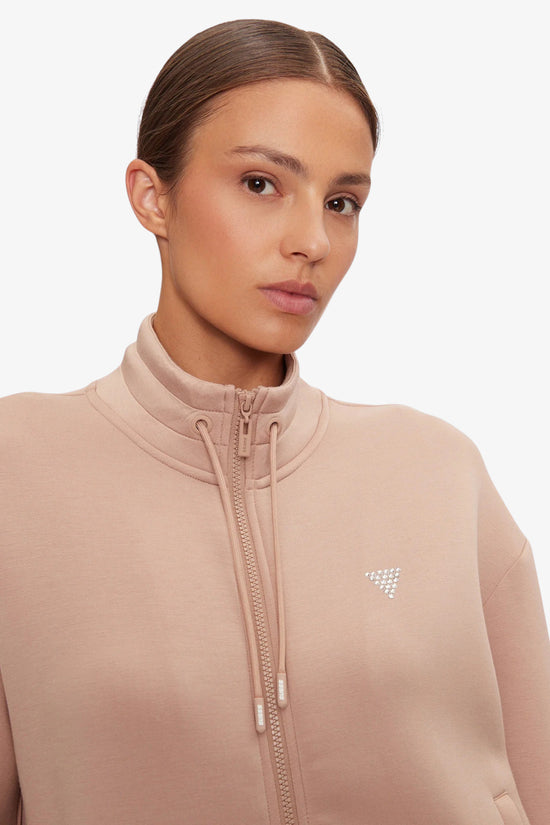 Felpa Full Zip Logo Strass Cecilia-guess-Rosa-Donna-V4bq14k7uw2 g1ah-