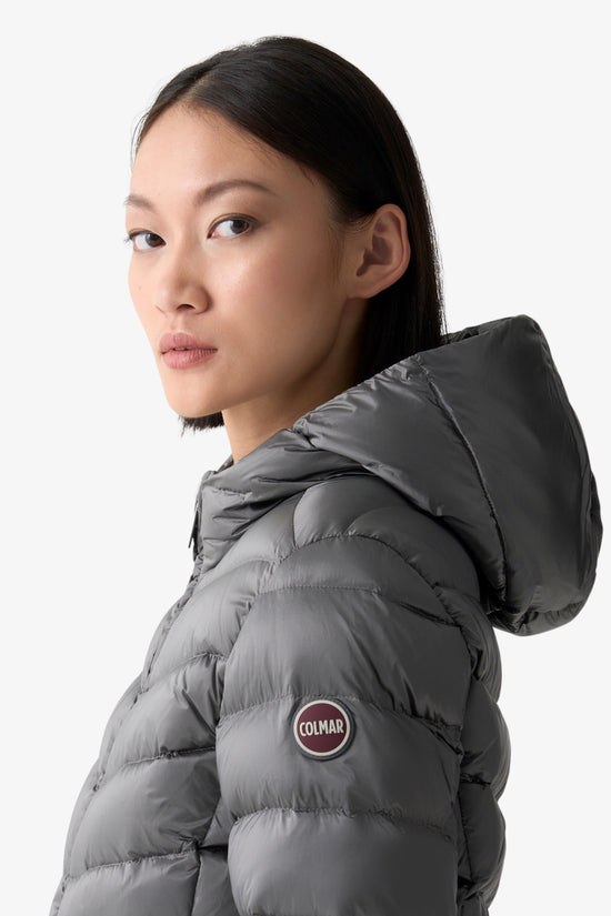 Piumino Full Zip Con Cappuccio Cangiante-colmar-Grigio-Donna-2219 2yo 506-
