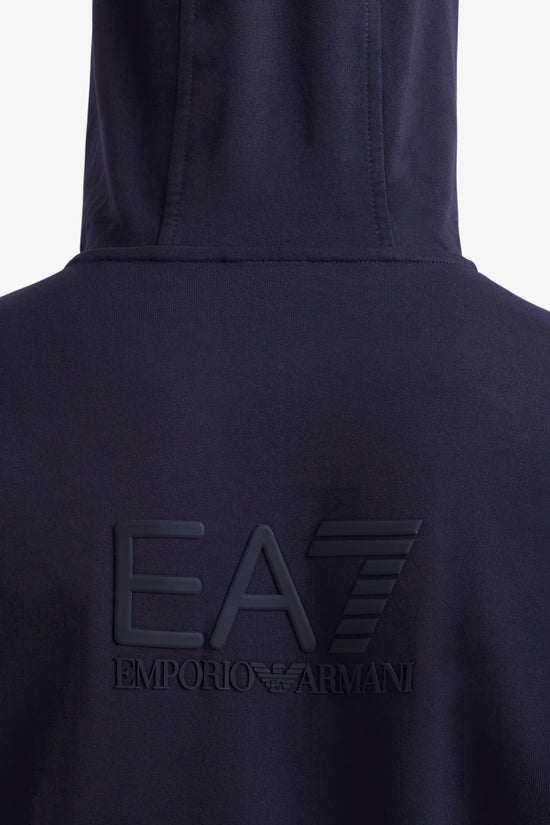 Felpa Full Zip Con Cappuccio Visibility Logo Gommato Sul Retro-emporio armani ea7-Blu-Uomo-7m000231 af13512 mb122-