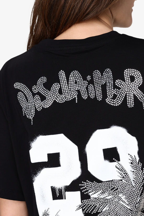 T-Shirt Maniche Corte Stampe E Applicazioni Strass-disclaimer-Nero-Donna-25eds54998-