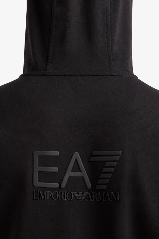 Felpa Full Zip Con Cappuccio Visibility Logo Gommato Sul Retro-emporio armani ea7-Nero-Uomo-7m000231 af13512 uc001-
