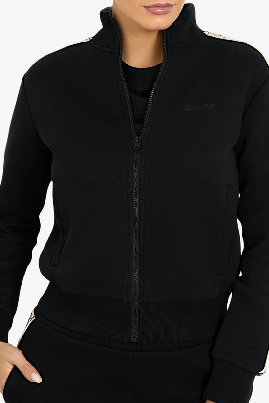 Giacca Felpa Full Zip Bande Logo Britney-guess-Nero-Donna-V2yq16kb3p2 jblk-