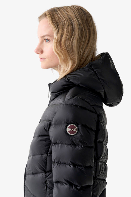 Piumino Full Zip Con Cappuccio Cangiante-colmar-Nero-Donna-2219 2yo 99-