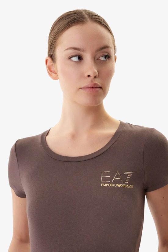 T-Shirt Maniche Corte Evolution Stretch-emporio armani ea7-Marrone-Donna-8ntt65 tjdqz u6063-