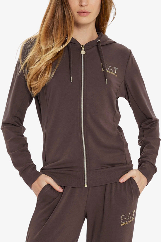 Tuta Full Zip Con Cappuccio Evolution-emporio armani ea7-Marrone-Donna-8ntv51 tj9rz u6063-