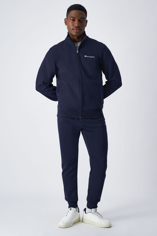 Felpa Full Zip Logo Piccolo Ricamato-champion-Blu-Uomo-220261 bs501-
