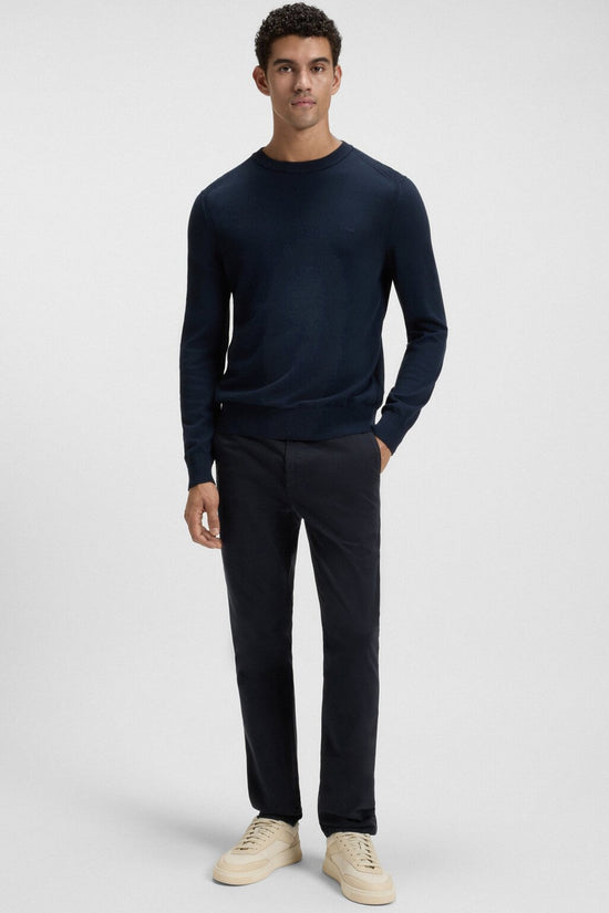 Pantaloni Chino Slim Fit In Cotone Elasticizzato-boss-Blu-Uomo-50510933 404-