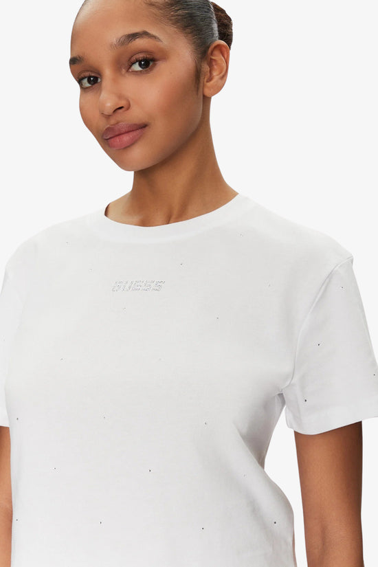T-Shirt Corta Rhinestones Primula-guess-Bianco-Donna-V5gi00i3z14 g011-