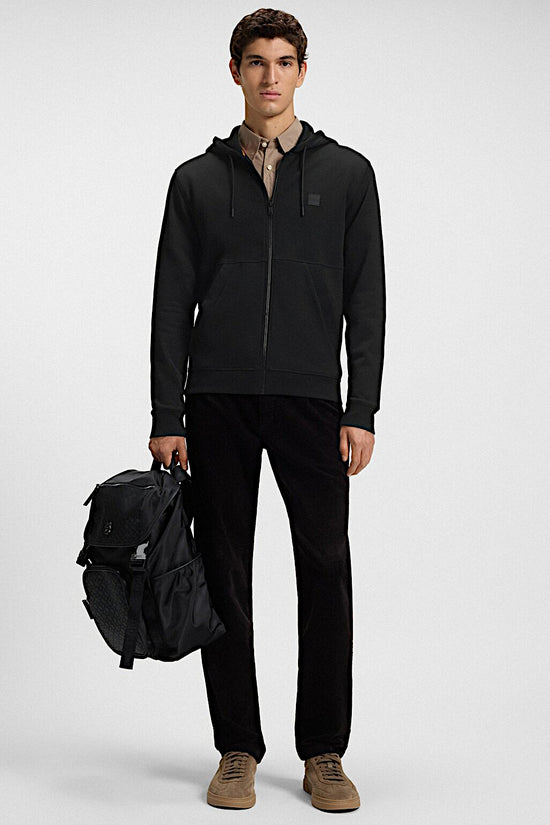 Felpa Full Zip Con Cappuccio Con Toppa Logo-boss-Nero-Uomo-50508578 001-