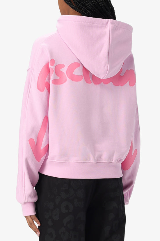 Felpa Corta Con Cappuccio Big Logo Sul Retro-disclaimer-Rosa-Donna-25eds54900-