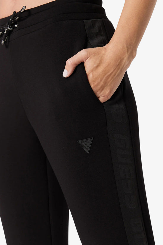 Pantaloni Scuba Con Bande Logo Allie-guess-Nero-Donna-V2yb18k7uw2 jblk-