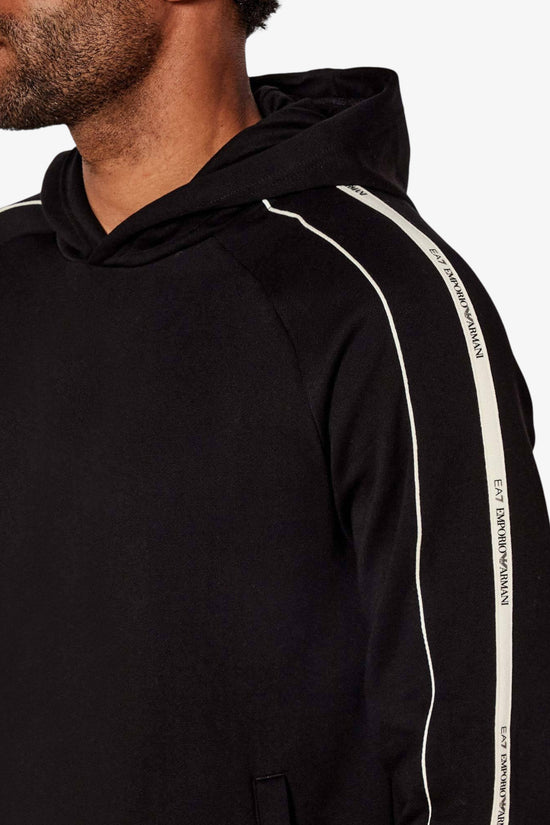 Felpa Con Cappuccio Bande Logo Series-emporio armani ea7-Nero-Uomo-7m000972 af10377 uc001-