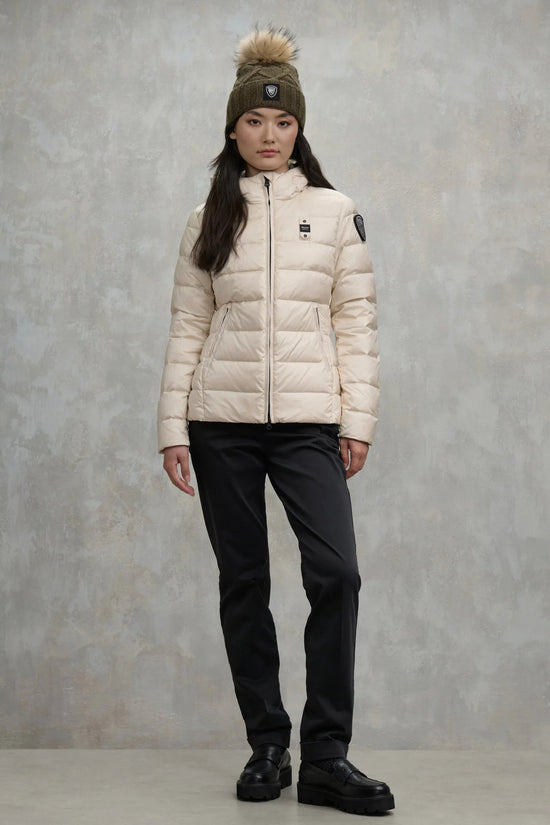 Piumino Full Zip Con Cappuccio Charme-blauer-Beige-Donna-25wbldc03100 006047 907gg-