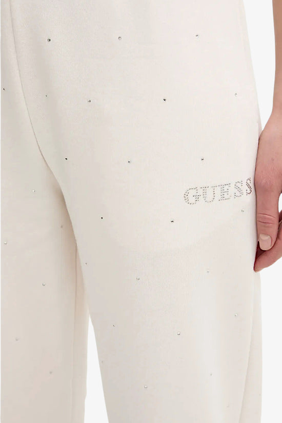 Pantaloni Con Strass Rhinestones-guess-Bianco-Donna-V5rb08kclj0 g6k5-