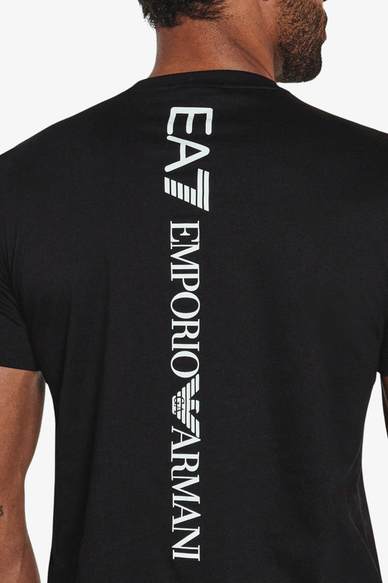 T-Shirt Maniche Corte Stampa Logo Series Sul Retro-emporio armani ea7-Nero-Uomo-7m000567 af10375 mc001-