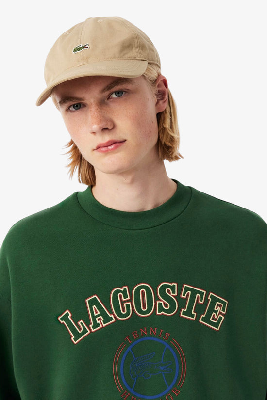 Felpa Girocollo Con Ricamo Heritage lacoste