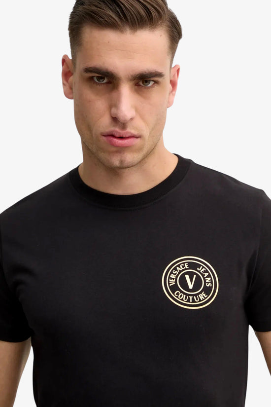 T-Shirt Maniche Corte V-Emblem-versace jeans couture-Nero-Uomo-78gaht00 cj00t g89-